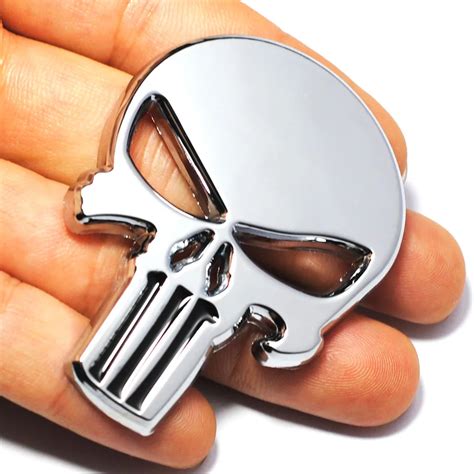 Cool 3d Skull Metal Skeleton Car Motorcycle Sticker Label Skull Emblem