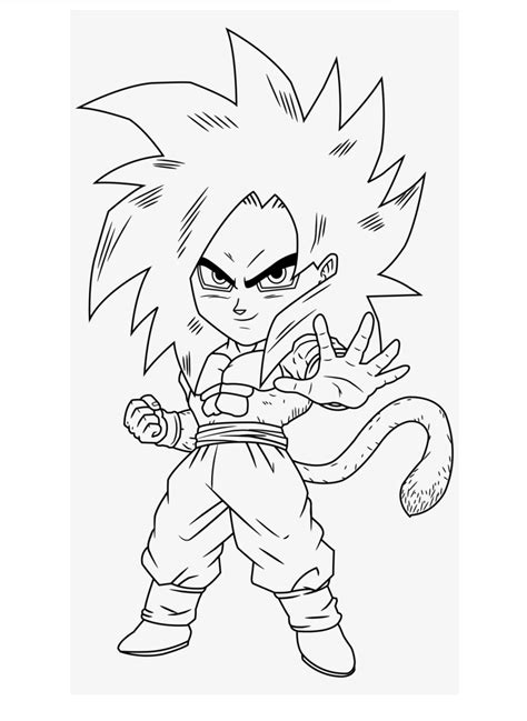 Goku En 4 Dibujos Para Pintar De Dragon Ball Super Sin Color Paperblog