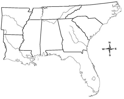 Southeast Us States Blank Map Best Blank Map Southeastern United