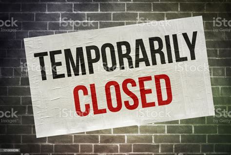 Temporarily Closed Wall Poster Information Stock Photo Download Image