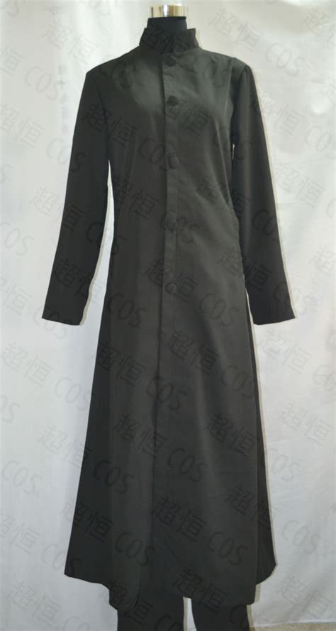 The Matrix Neo Wool Trench Coat Cosplay Costume Black Long Jacket