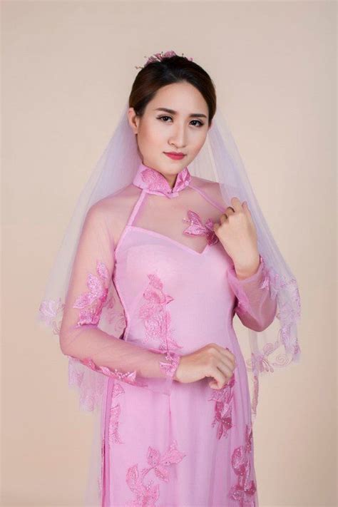 Pink Ao Dai Leaf Pattern Lace Over Chiffon Etsy Dresses Ao Dai Classy Dress