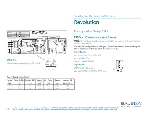 Revolution Conﬁguration Setup 3 And 4 240 V Balboa Water Group Revolution User Manual Page