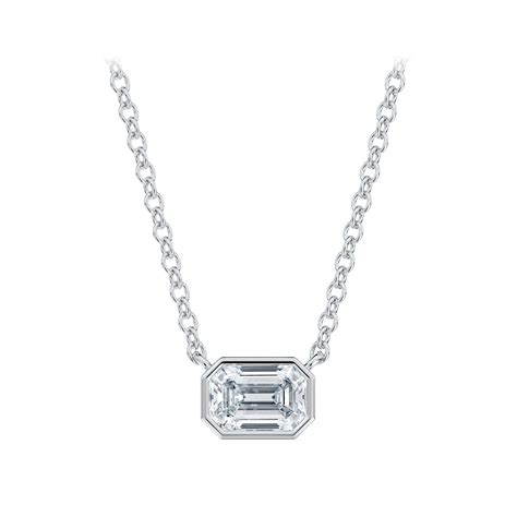 the forevermark tribute™ collection emerald diamond necklace forevermark