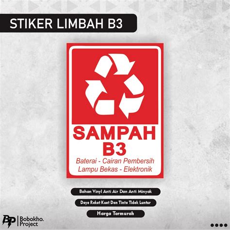 Jual Sign Sticker Limbah B Sign Sticker Sampah B Stiker Sampah B Stiker Sampah Organik