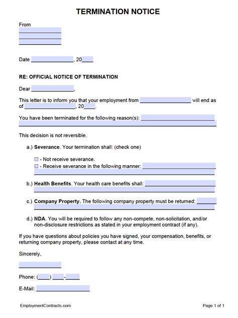 Employee Termination Form Free Printable Documents Sexiz Pix