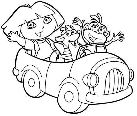 dora with boots and tico coloring page download print or color online for free