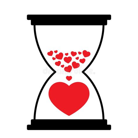 Hourglass And Red Hearts Stock Vector Illustration Of Symbol 135842569