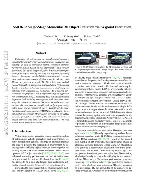 So a smoke detector is easily allowable. SMOKE: Single-Stage Monocular 3D Object Detection via ...