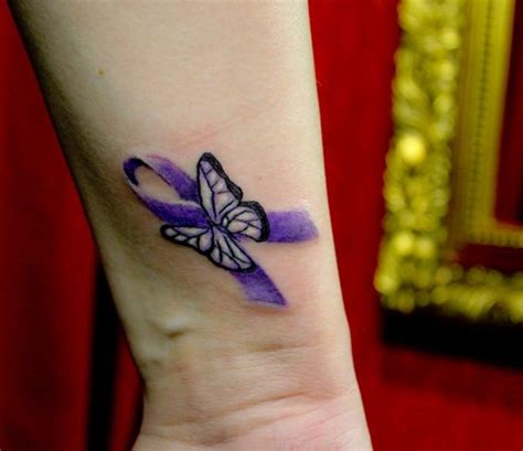 Breast butterfly cancer ribbon tattoo ideas on shoulder hope and small pink cancer ribbon tattoo on wrist Cancer Ribbon Tattoos Designs Ideas to Give Support to the ...