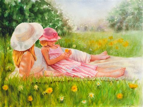 Romantic Figurative Paintings In Watercolor And Oil