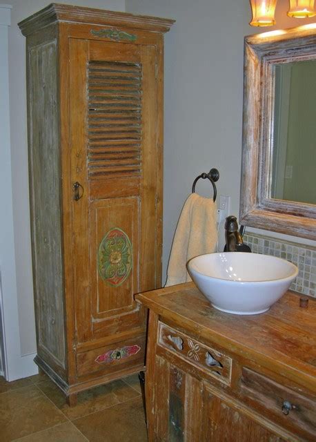 Check spelling or type a new query. Reclaimed Teak Linen Cabinet & Vanity - Beach Style ...