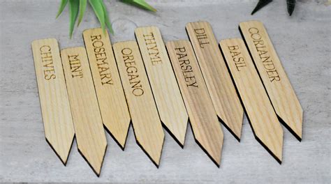 Custom Engraved Wood Garden Plant Labels Gardener T Etsy