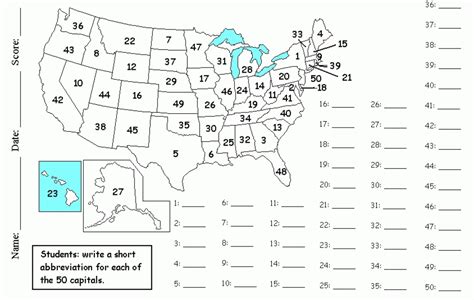 Us Map Quiz Printable
