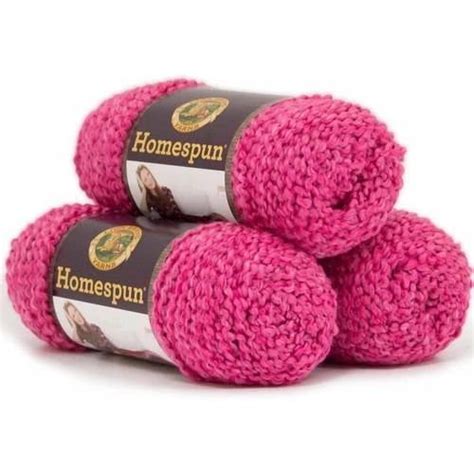 Lion Brand Yarn Homespun Peony Bulky Acrylicpolyester Pink Yarn 3 Pack