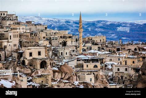 Pigeon Valley In Goreme During Winter Cappadocia Turkey Stock Photo