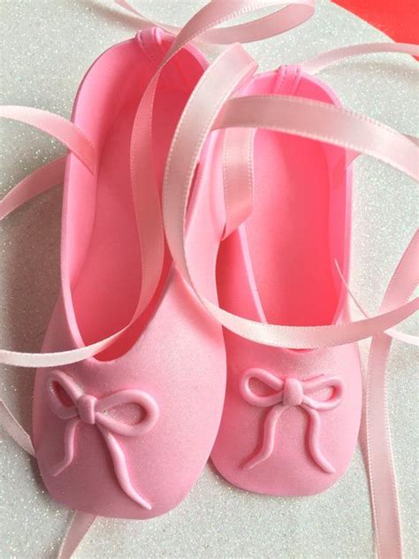 custom edible pink ballet slippers cake topper