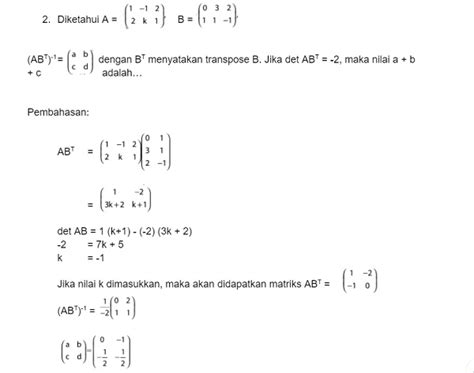 Contoh Soal Sifat Sifat Transpose Matriks Otosection Vrogue Co