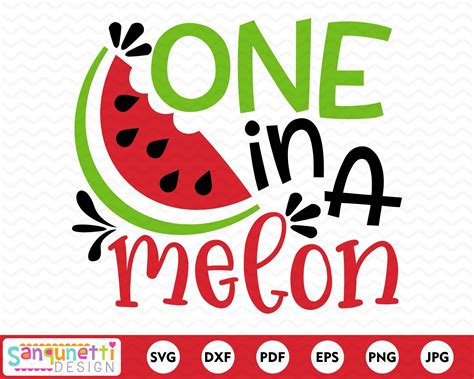 One In A Melon Watermelon Svg Summer Svg Lettering Summer Etsy