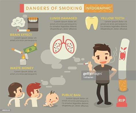 dangers of smoking infographic high res vector graphic getty images