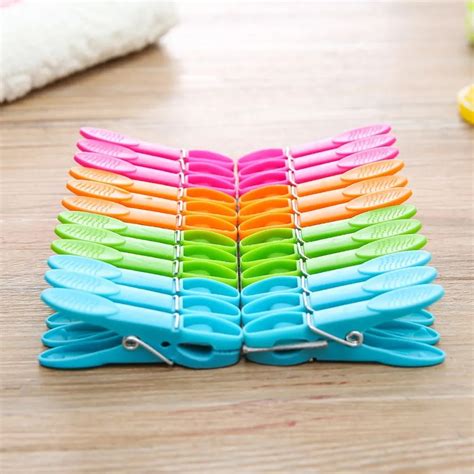 24pcs clothespins hanging pegs clips plastic hangers racks laundry clothes pegs clamps towel