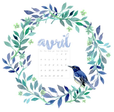 DIY Free Printable Calendrier D Avril The Bright Side