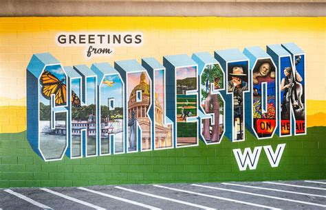 Charleston West Virginia Community Postcard Mural - Downtown