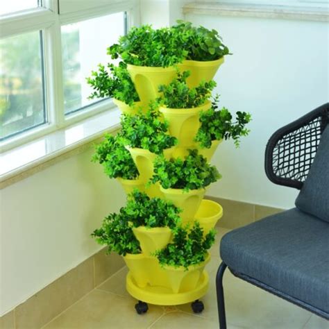 Stand Stacking Planters Strawberry Planting Pots Buy 75 Off Wizzgoo