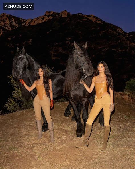 Kim Kardashian Sexy Poses With Kendall Jenner And Horses For Kkw