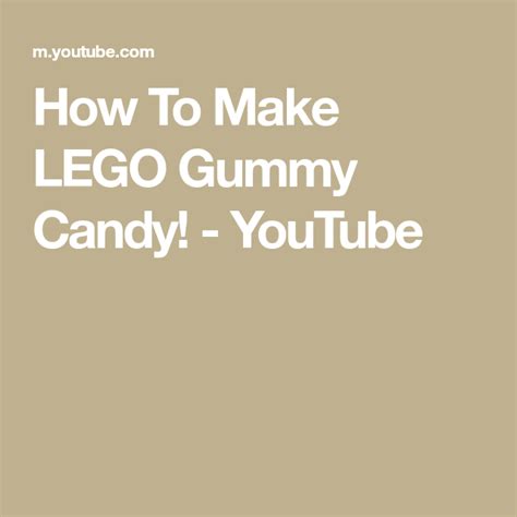 How To Make Lego Gummy Candy Youtube Gummy Candy Gummies Fun