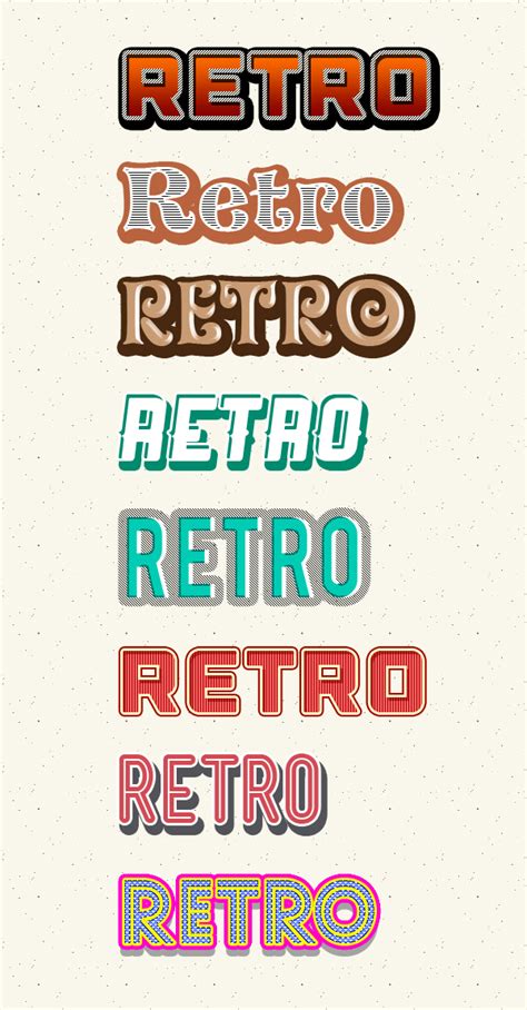 Photoshop Retro Text Styles Freebie Paradise