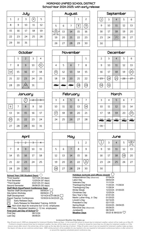Calendar For The 2024 25 School Year Morongo Unified School District
