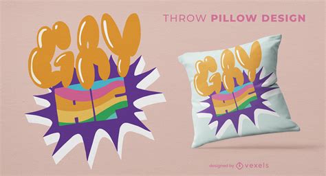 Gay Af Quote Throw Pillow Design Vector Download