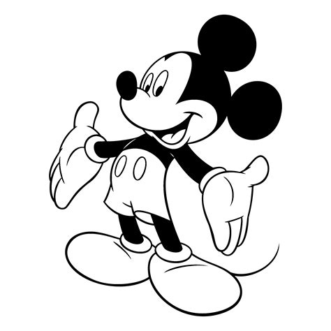 Mickey Mouse Drawing Black And White
