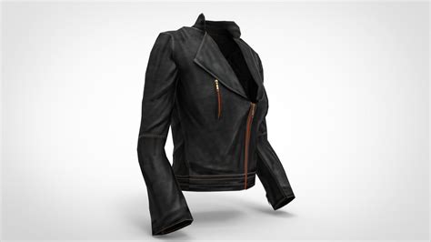 3d Model Women Leather Jacket Vr Ar Low Poly Cgtrader