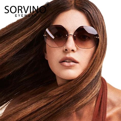 buy sorvino retro rimless tinted octagon sunglasses women 2018 brand designer