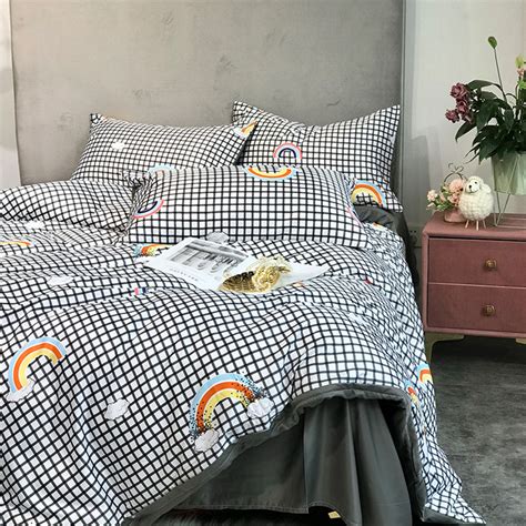 There are 389 grid print bedding for sale on etsy, and. Lovely Cosy Grid Print Black And White Bedding Set_Bedding ...