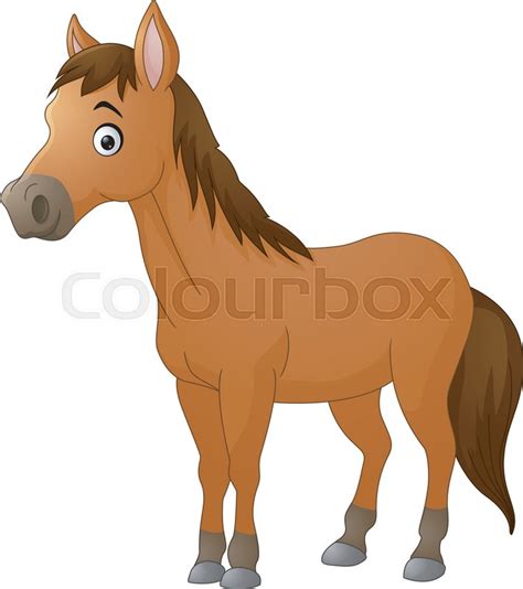 Iluustration Of Cute Horse Cartoon Stock Vector Colourbox