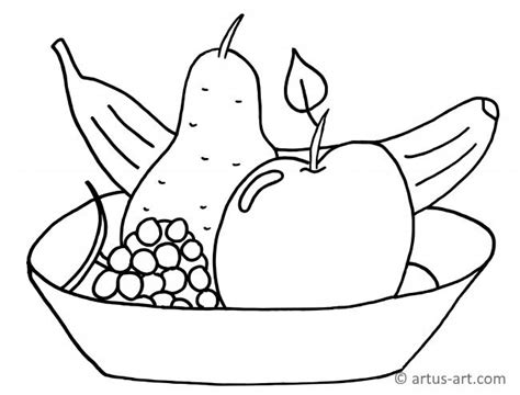 Fruit Bowl Coloring Page » Free Download » Artus Art