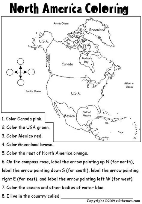 Printable Picture Of North America North America Colouring Pages