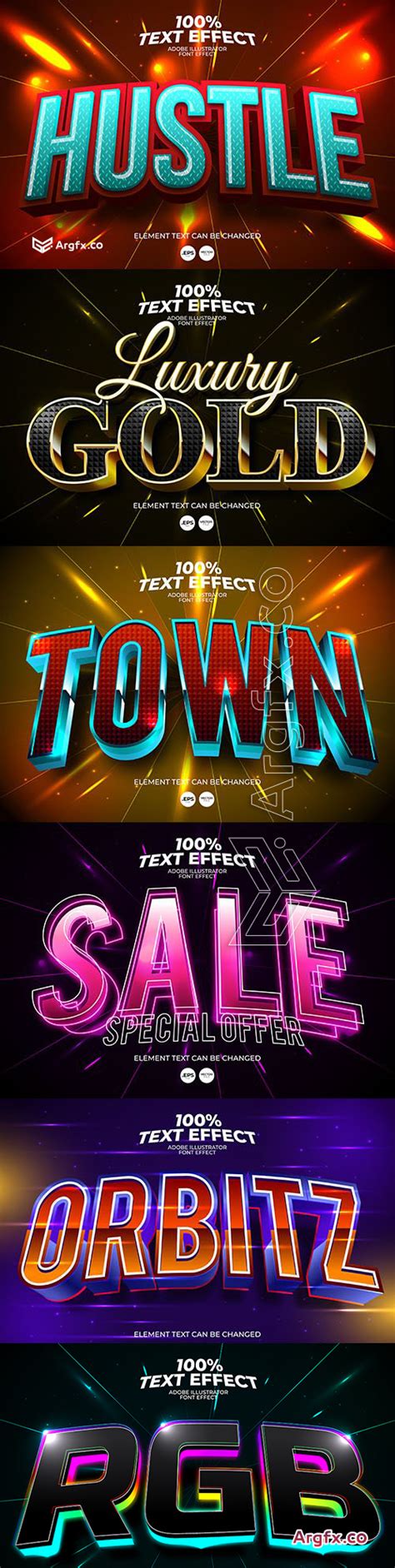 Editable Font Effect Text Collection Illustration Design 192 Free