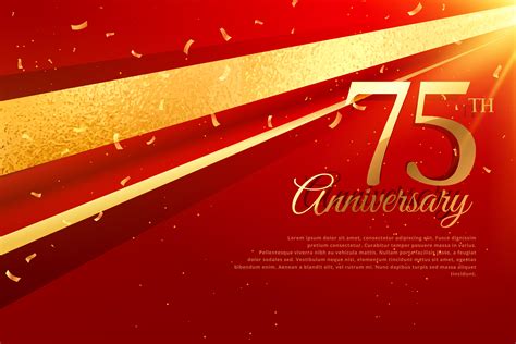 75th Anniversary Celebration Card Template Download Free Vector Art