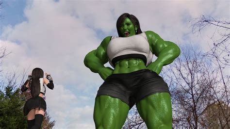 She Hulk Transformation Episode 32 Tifa Lockhart Turns Into She Hulk Celebrity She Hulk