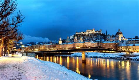 Classic View Of The Historic City Of Salzburg With Salzburg Cathedral
