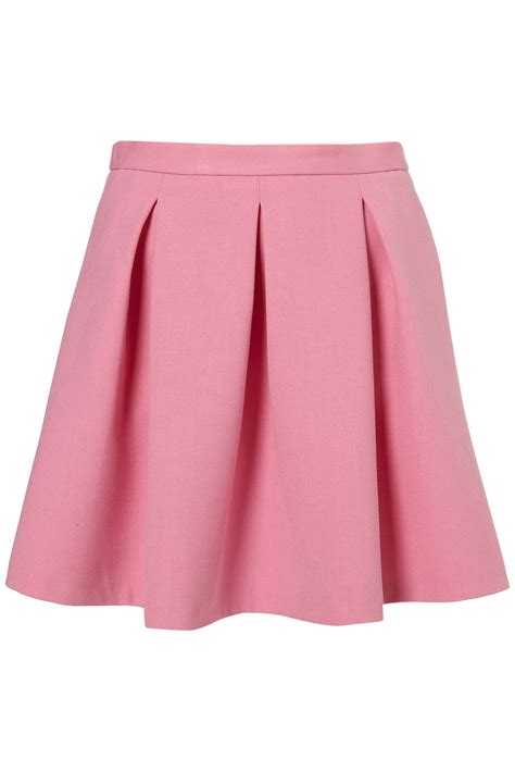 Lyst Topshop Invert Pleat Flippy Skirt In Pink