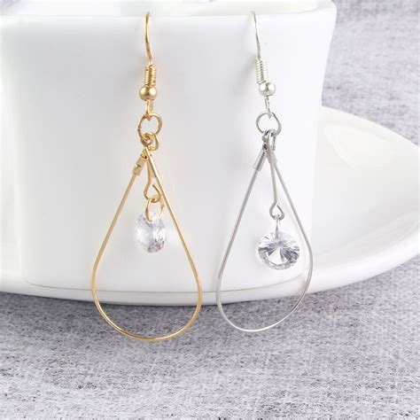 Classic Metal Women Jewelry Water Drop Earrings Gold Silver Pendant Oval Dangle Earring Simple