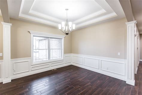 These ceiling are very typical of the homes you'll see here in south charlotte. Dining room with custom coffered ceilings | Coffered ...