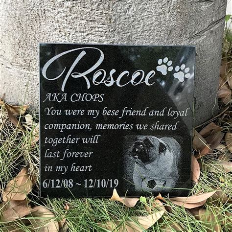 Granite Pet Memorial Stones Engraved With Photo Sympathy Dog Etsy