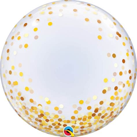 Comprar Globo Burbuja Confeti Oro De 61 Cm Aprox Bubble Por Solo 7