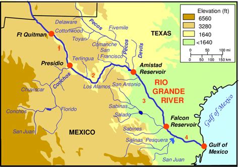 The Lower Rio Grande River With Study Reaches 1 2 3 And 4 Download